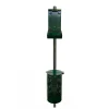 10 Gallon Steel Trash Can Station with Lid, Green (PP-H-Kit)<Poopy Pouch Best