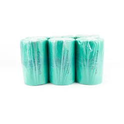 Tie-Handle Pet Waste Bags, 14 Mic, Green, 6 Rolls/Case (SD-6-400)<Poopy Pouch