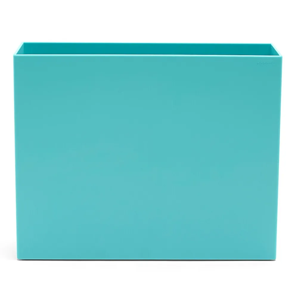 File Storage|Poppin ABS Plastic File Box, Aqua, 4 Count (101274-MC)