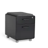 File Cabinets*Poppin Black Mini Stow 2-Drawer Vertical File Cabinet, Rolling, Black (104730)