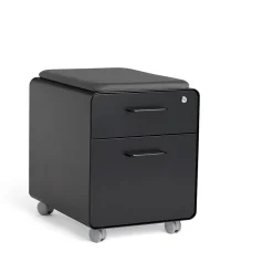 File Cabinets*Poppin Black Mini Stow 2-Drawer Vertical File Cabinet, Rolling, Black (104730)