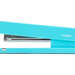 Staplers|Poppin Desktop Stapler, 20-Sheet Capacity, Aqua (100160)