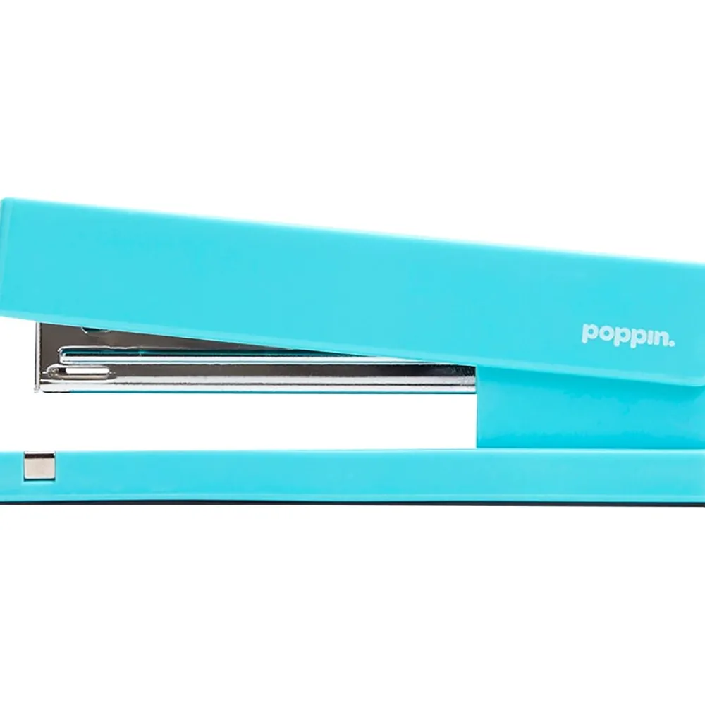 Staplers|Poppin Desktop Stapler, 20-Sheet Capacity, Aqua (100160)