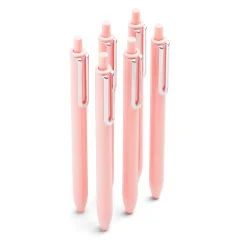 Pens|Poppin Luxe Retractable Gel Pen, Fine Point, Black Ink, 6/Pack (104448-US)