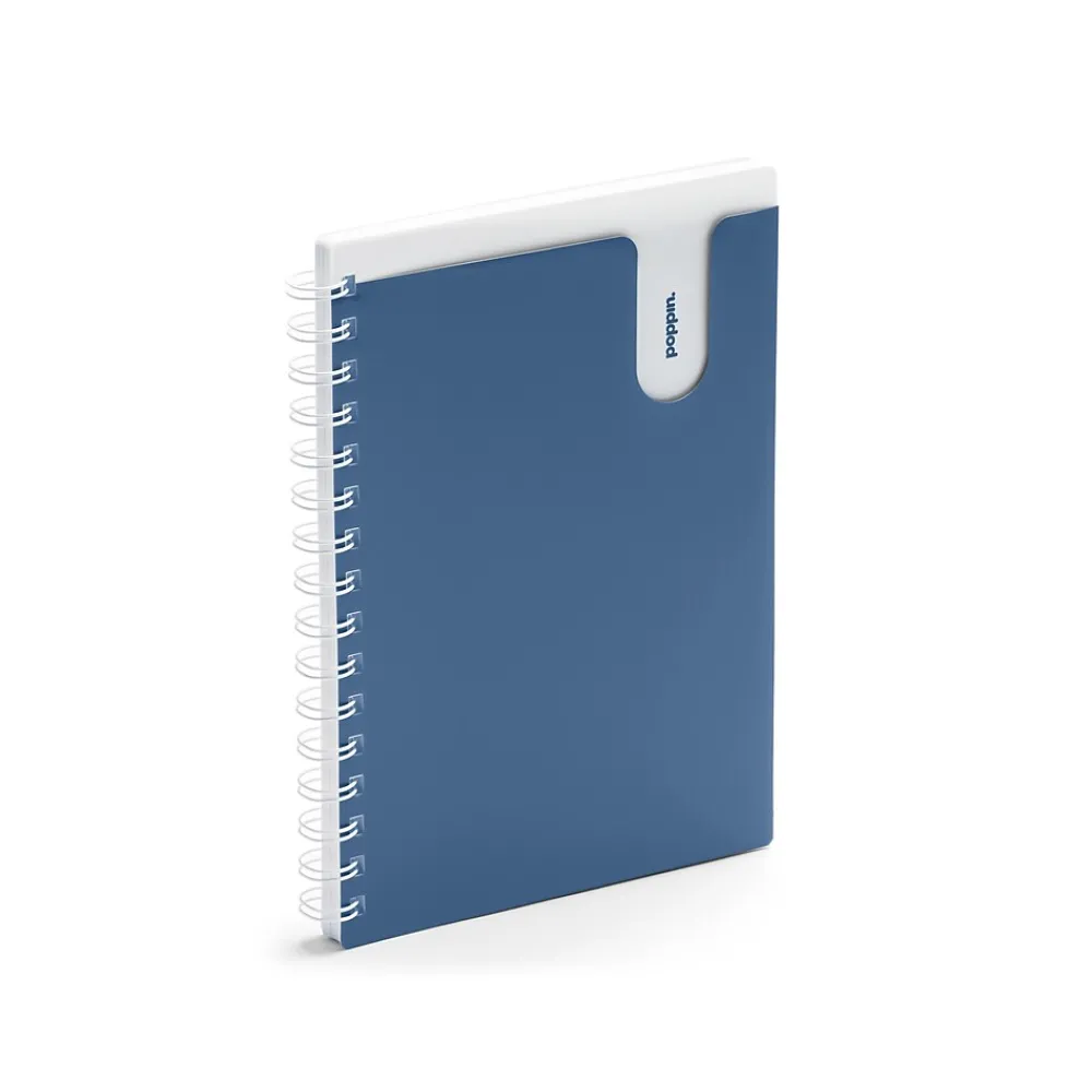 Notepads|Poppin Medium Notepad, 6" x 8.5", Ruled, Blue/White, 80 Sheets/Pad, 1 Pad/Pack (108263)