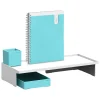 New Poppin Monitor Riser with Accessory Kit, White/Aqua (108721)