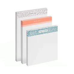 Notepads|Poppin Notepads, Ruled, Assorted Colors, 80 Sheets/Pad, 3 Pads/Pack (108242)