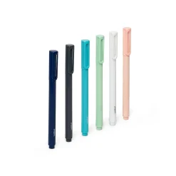 Pens|Poppin Signature Ballpoint Pens, Medium Point, Black Ink, 6/Pack (105066)