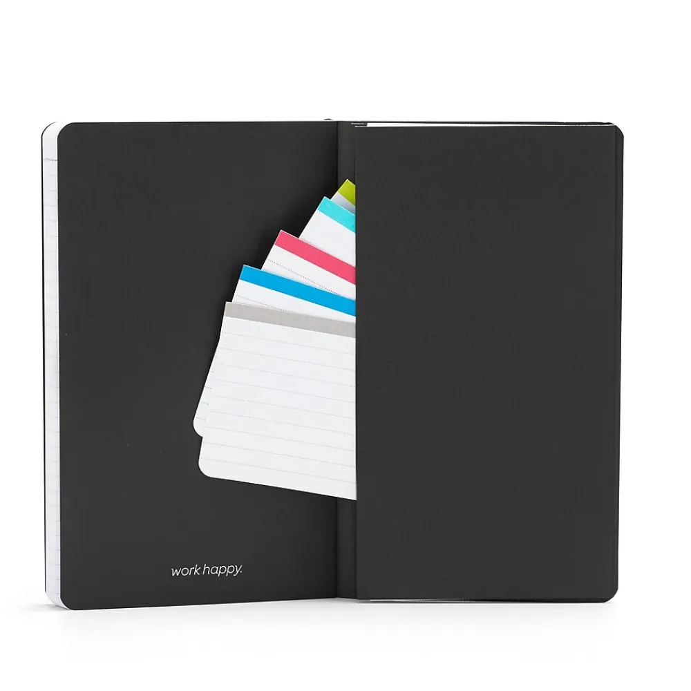 Journals|Poppin Soft Cover Notebooks, Medium, Black, 100/Box (105043)
