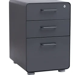 File Cabinets*Poppin Stow 3 Drawer Vertical File, Charcoal, Letter/Legal, 15.75''W (103536)