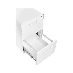 File Cabinets*Poppin Stow 2-Drawer Mobile Vertical File Cabinet, Letter/Legal Size, Lockable, 25"H x 15.75"W x 20"D, White (100914)