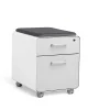File Cabinets*Poppin Stow 2-Drawer Mobile Vertical File Cabinet, Letter/Legal Size, Lockable, 21.5"H x 15.75"W x 20"D, Light Gray (104732)