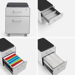 File Cabinets*Poppin Stow 2-Drawer Mobile Vertical File Cabinet, Letter/Legal Size, Lockable, 21.5