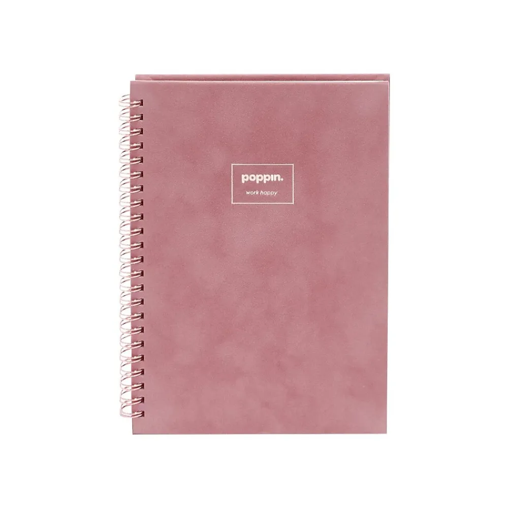 Notebooks|Poppin Velvet Professional Notebooks, 6" x 8.25", Dotted, 40 Sheets, Pink (106161)