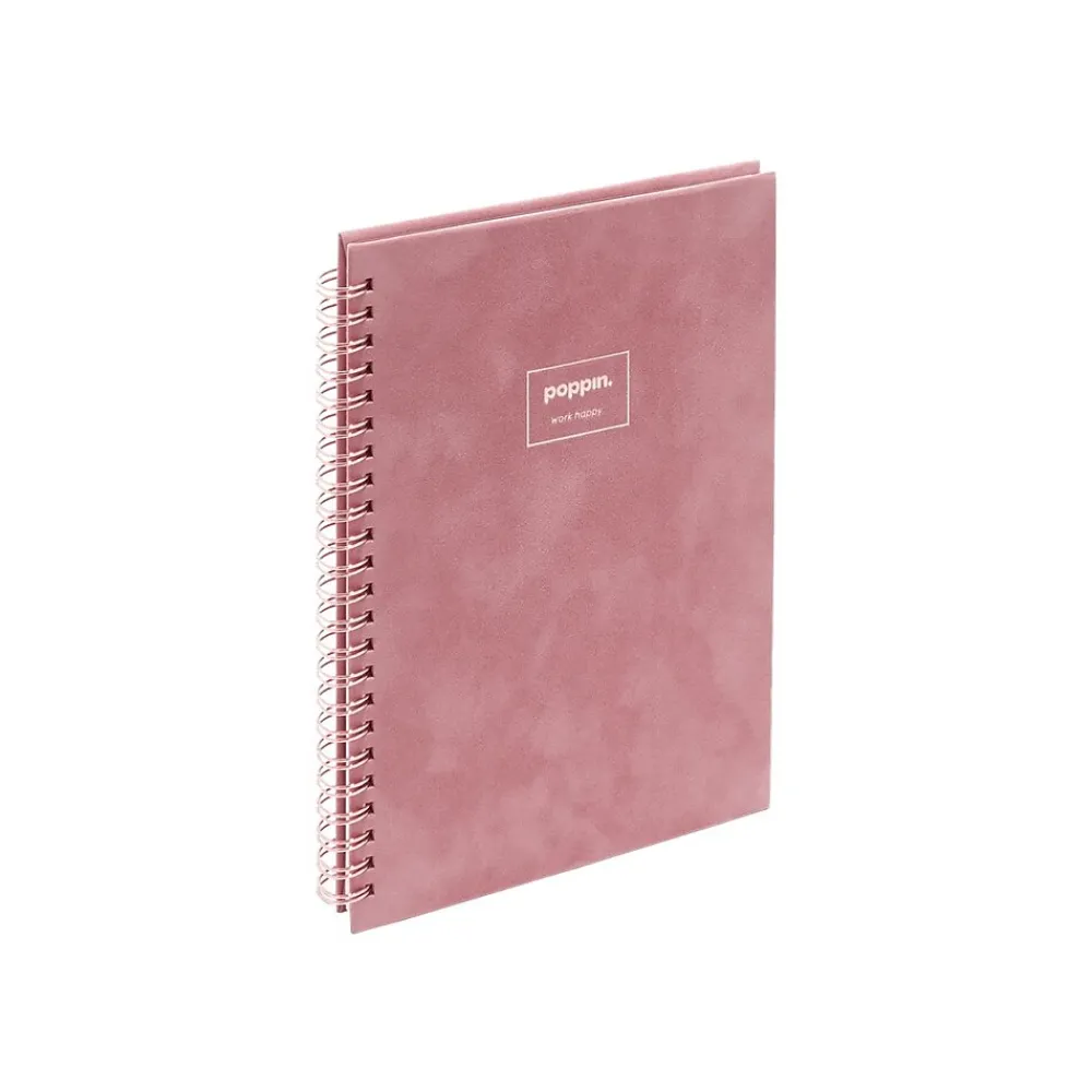 Notebooks|Poppin Velvet Professional Notebooks, 6" x 8.25", Dotted, 40 Sheets, Pink (106161)