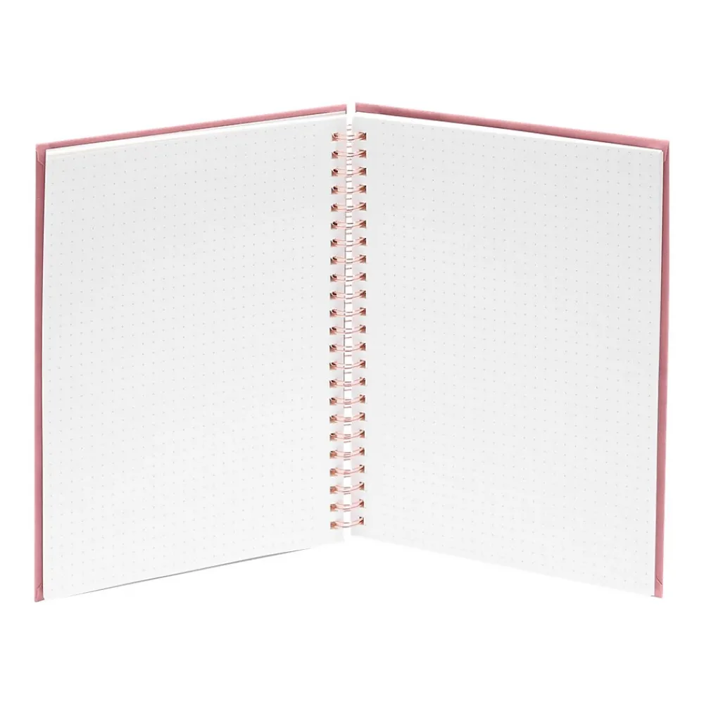 Notebooks|Poppin Velvet Professional Notebooks, 6" x 8.25", Dotted, 40 Sheets, Pink (106161)