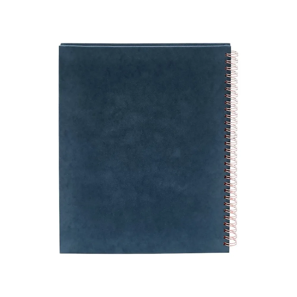 Notebooks|Poppin Velvet Professional Notebooks, 8.25" x 10.25", Narrow Ruled, 40 Sheets, Blue (106159)