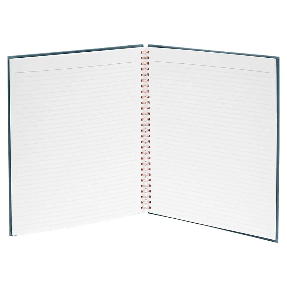 Notebooks|Poppin Velvet Professional Notebooks, 8.25" x 10.25", Narrow Ruled, 40 Sheets, Blue (106159)