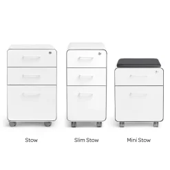 File Cabinets*Poppin White Slim Stow 3-Drawer Vertical File Cabinet, White (104667)