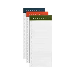 Notepads|Poppin Work Happy Magnetic List Pads, Lagoon/Clay/Olive, 50 Sheets/Pad, 3 Pads/Pack (106511)