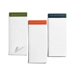 Notepads|Poppin Work Happy Magnetic List Pads, Lagoon/Clay/Olive, 50 Sheets/Pad, 3 Pads/Pack (106511)