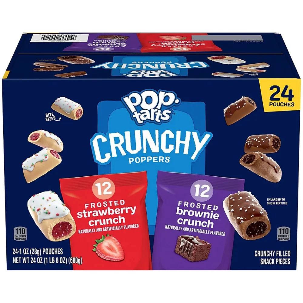 Pop-Tarts Crunchy Poppers Strawberry/Brownie Filled Pastry Bites, 1 oz., 24 Pouches/Carton (KEE29912)