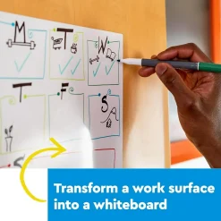 Dry Erase*Post-it Easy Erase Plastic Adhesive Dry-Erase Whiteboard, 6' x 4' (FWS6X4)