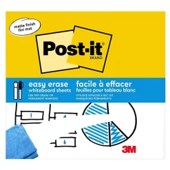 Dry Erase*Post-it Easy Erase Plastic Adhesive Dry-Erase Whiteboard, 9.1" x 9.1", 2/Pack (FWS-Sheets-2PK)