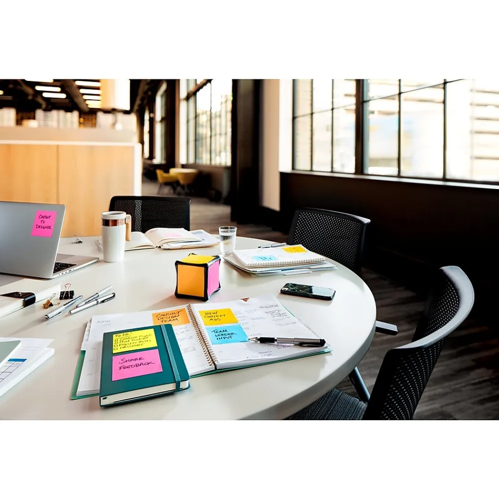 Post-It Notes*Post-it Full Adhesive Notes, 3" x 3", Energy Boost Collection, 30 Sheet/Pad, 4 Pads/Pack (F3304SSAU)