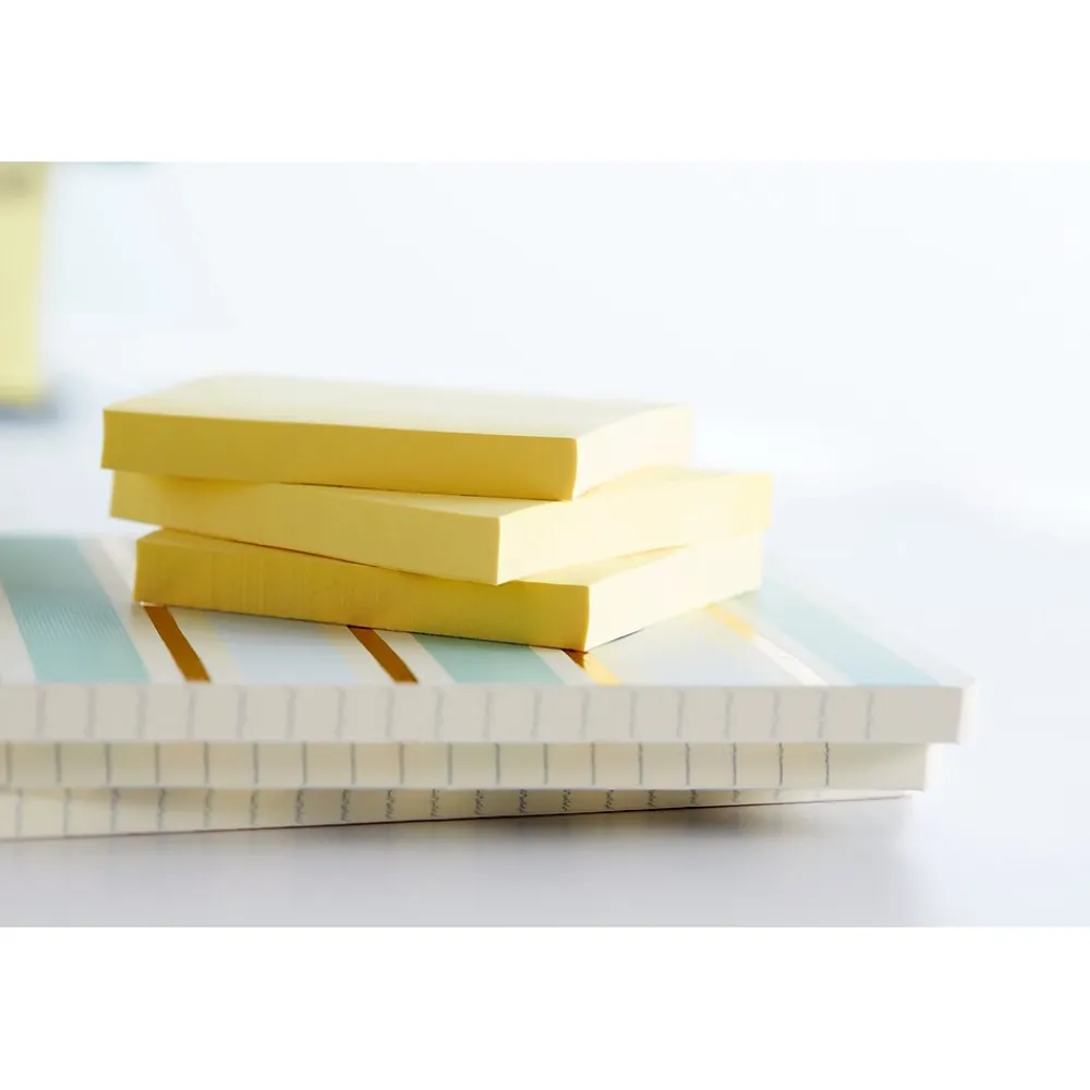 Post-It Notes*Post-it Greener Recycled Notes, 3" x 3", Canary Collection, 100 Sheet/Pad, 12 Pads/Pack (654-RP-YW)