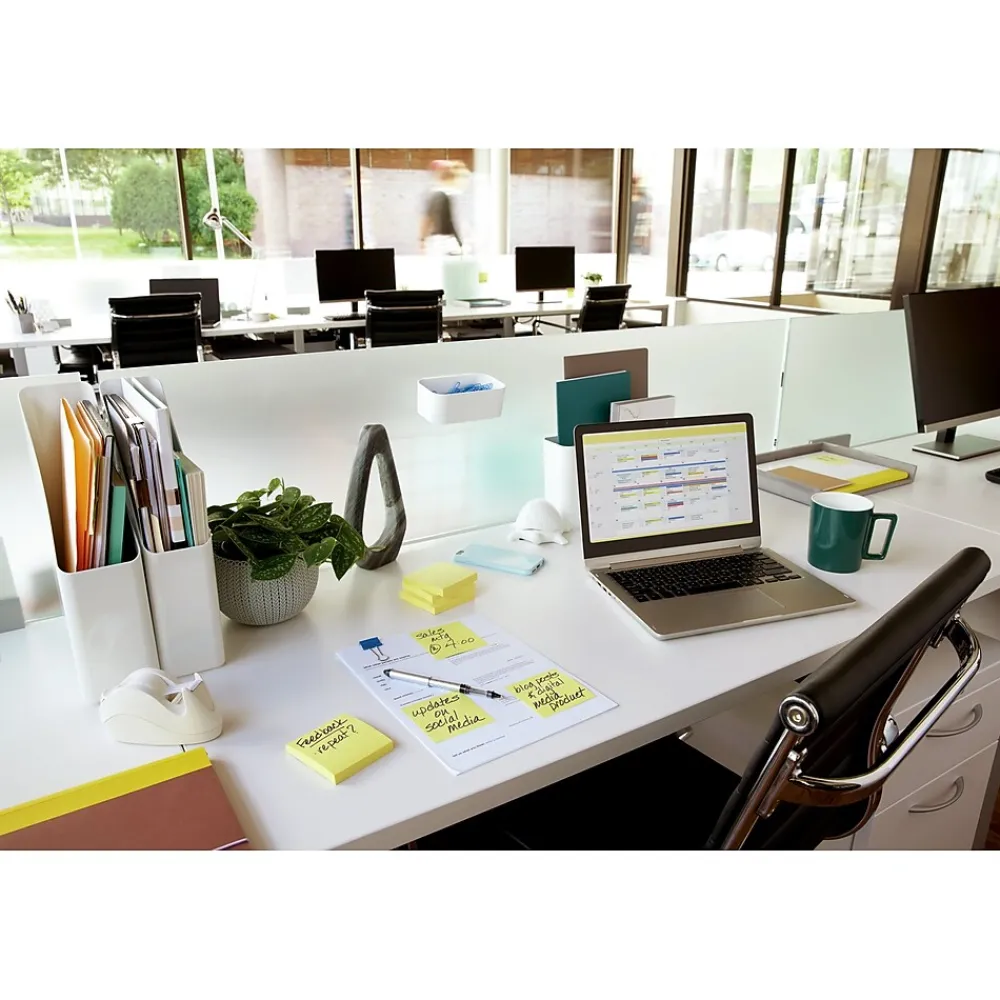 Post-It Notes*Post-it Greener Recycled Notes, 3" x 3", Canary Collection, 100 Sheet/Pad, 12 Pads/Pack (654-RP-YW)