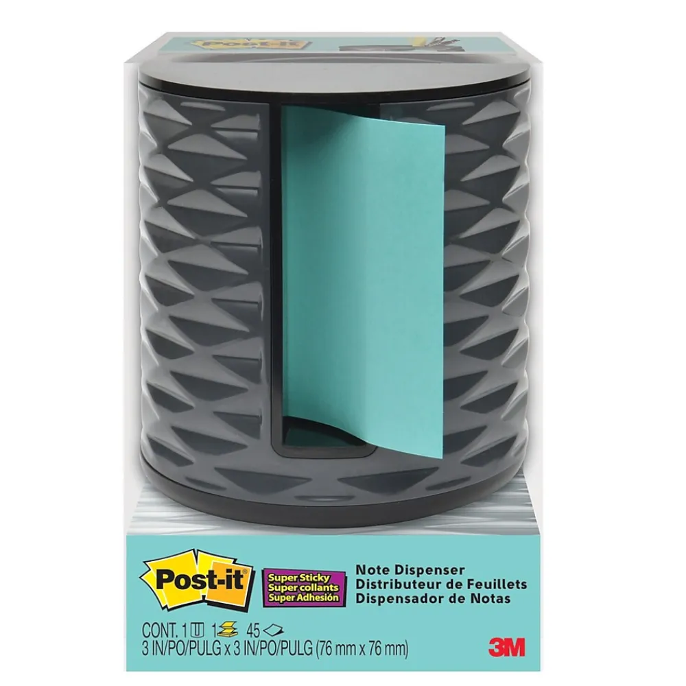 Pop-Up Dispensers*Post-it Note Pop-Up Dispenser for 3" x 3" Notes, Black/Gray (ABS-330-B)