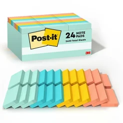 Post-It Notes*Post-it Notes, 1 3/8" x 1 7/8", Collection, 100 Sheet/Pad, 24 Pads/Pack (65324APVAD) Beachside Café
