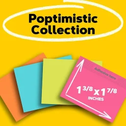 Post-It Notes*Post-it Notes, 1 3/8" x 1 7/8", Collection, 100 Sheet/Pad, 12 Pads/Pack (653AN) Poptimistic