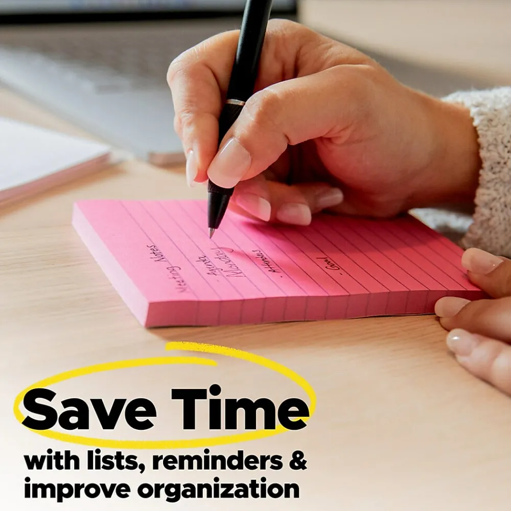 Post-It Notes*Post-it Notes, 4" x 4", Canary Collection, Lined, 300 Sheet/Pad (675-YL)