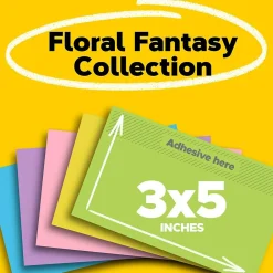 Post-It Notes*Post-it Notes, 3" x 5", Collection, 100 Sheet/Pad, 5 Pads/Pack (6555UC) Floral Fantasy