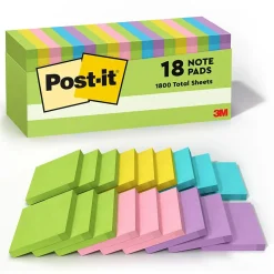 Post-It Notes*Post-it Notes, 3" x 3", Collection, 100 Sheet/Pad, 18 Pads/Pack (654-18BRCP) Floral Fantasy