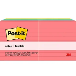 Post-It Notes*Post-it Notes, 3" x 3", Collection, Lined, 100 Sheet/Pad, 6 Pads/Pack (6306AN) Poptimistic