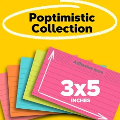 Post-It Notes*Post-it Notes, 3" x 5", Collection, Lined, 100 Sheet/Pad, 5 Pads/Pack (635-5AN) Poptimistic