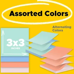 Sticky Notes*Post-it Pop-up Notes, 3" x 3", Beachside Café Collection, 90 Sheet/Pad, 12 Pads/Pack (R330UALT)