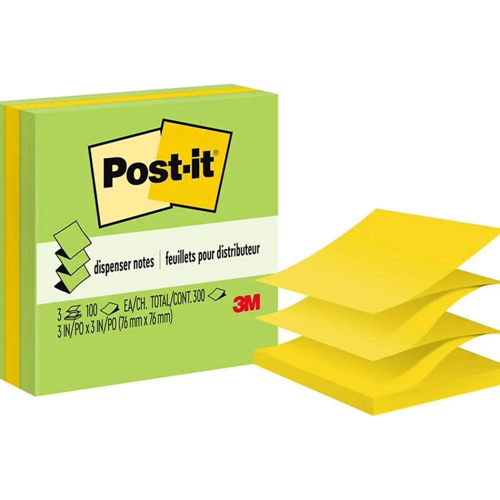 Post-It Notes*Post-it Pop-up Notes, 3" x 3", Jaipur Collection, 100 Sheet/Pad, 3 Pads/Pack (3301-3AU-FF)