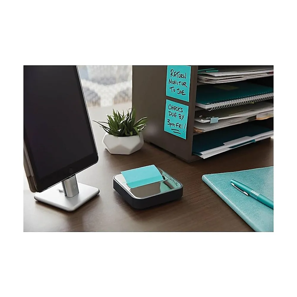Pop-Up Dispensers*Post-it ® Pop-up Notes Dispenser for 3" x 3" notes, Black with Steel Top (STL-330-B)