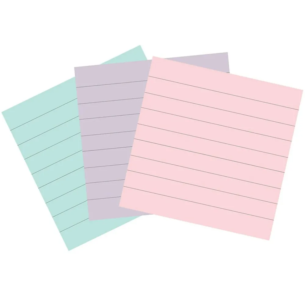 Post-It Notes*Post-it Recycled Super Sticky Notes, 4" x 4", Collection, Lined, 70 Sheet/Pad, 3 Pads/Pack (675R-3SSNRP) Wanderlust Pastels
