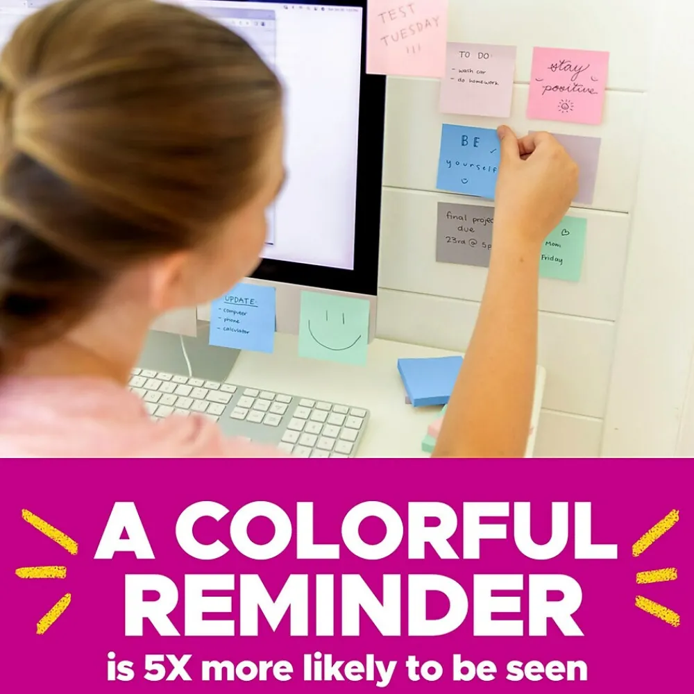 Post-It Notes*Post-it Recycled Super Sticky Notes, 3" x 3", Oasis Collection, 70 Sheet/Pad, 24 Pads/Pack (654R-24SST-CP)