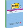 Post-It Notes*Post-it Recycled Super Sticky Notes, 4" x 6", Oasis Collection, Lined, 90 Sheet/Pad, 3 Pads/Pack (6603SST)