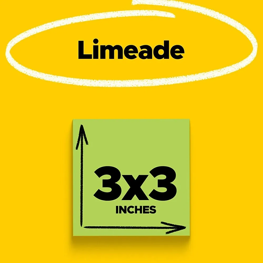 Post-It Notes*Post-it Super Sticky Notes, 3" x 3", Marrakesh Collection, 90 Sheet/Pad, 5 Pads/Pack (654-5SSLE)