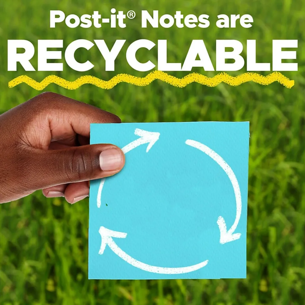 Post-It Notes*Post-it Super Sticky Notes, 4" x 4", Assorted Collection, Lined, 90 Sheet/Pad, 5 Pads/Pack (R440WASS) Aqua Wave