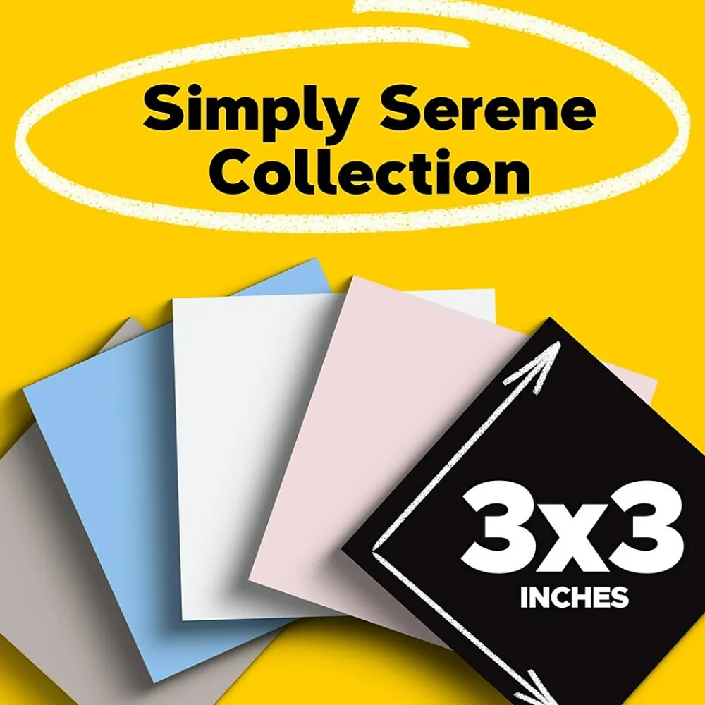 Post-It Notes*Post-it Super Sticky Notes, 3" x 3", Assorted Collection, 45 Sheet/Pad, 5 Pads/Pack (3321-5SSNE)