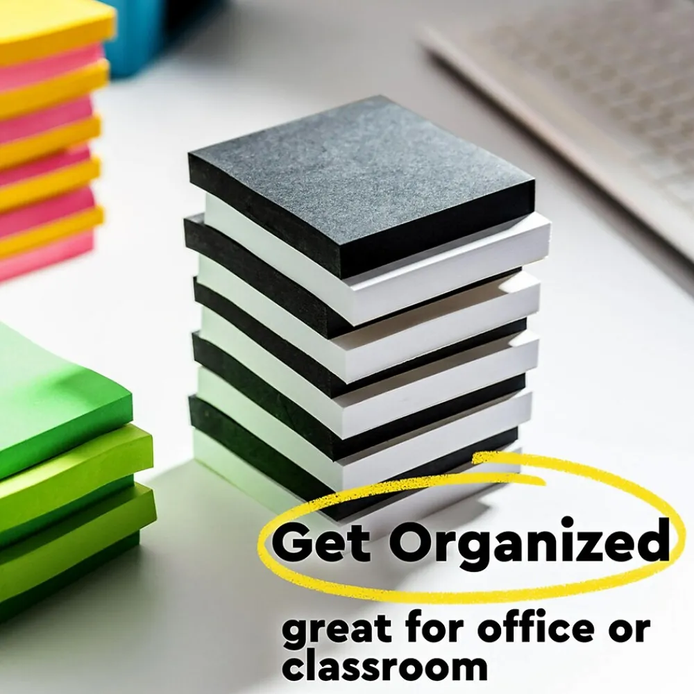 Post-It Notes*Post-it Super Sticky Notes, 3" x 3", Blue Paradise, 90 Sheet/Pad, 5 Pads/Pack (654-5SSBE) Electric Blue