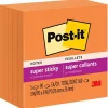Post-It Notes*Post-it Super Sticky Notes, 3" x 3", Neon Orange, 90 Sheet/Pad, 5 Pads/Pack (654-5SSNO)